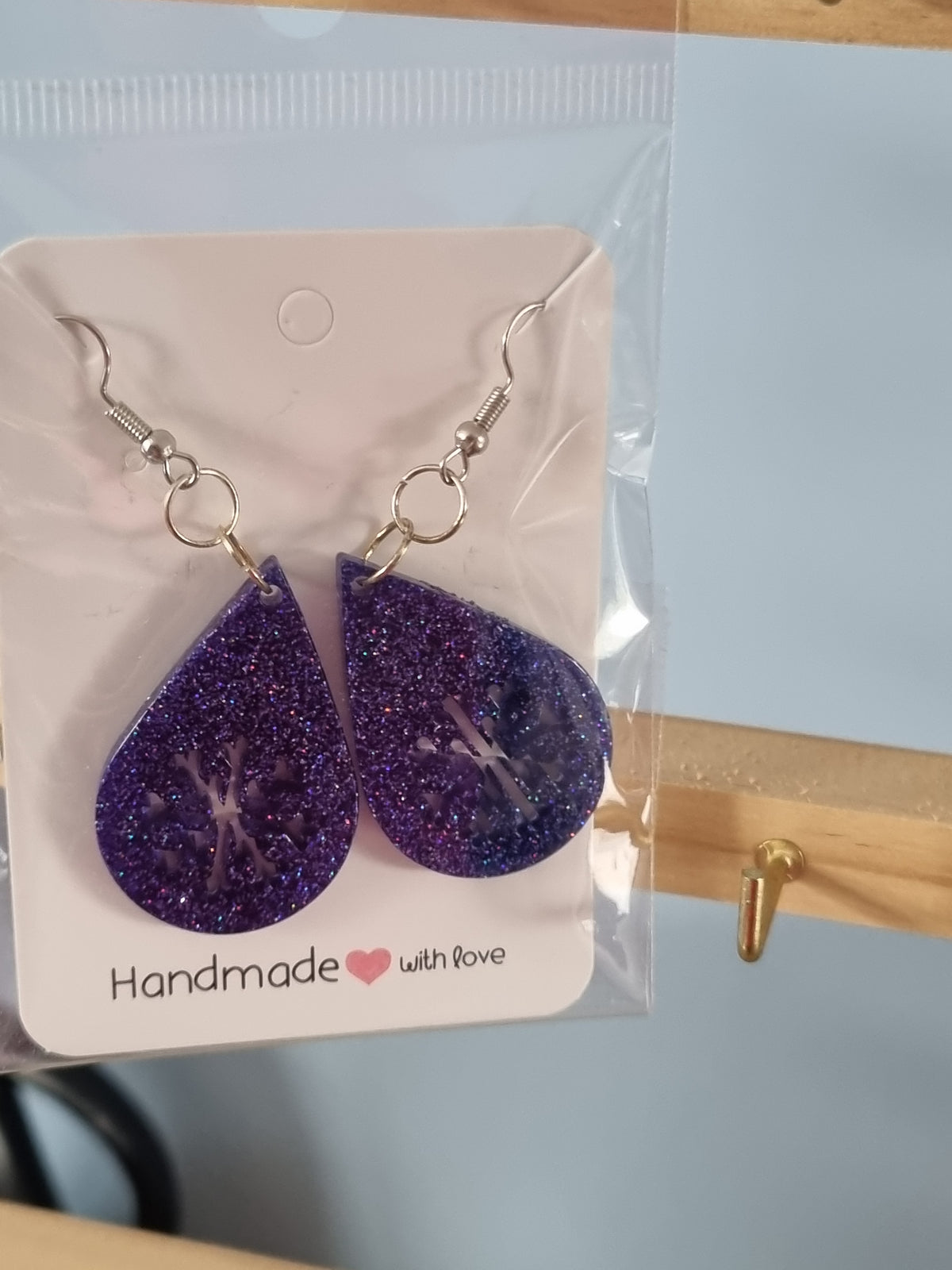 Glitter snowflake earrings