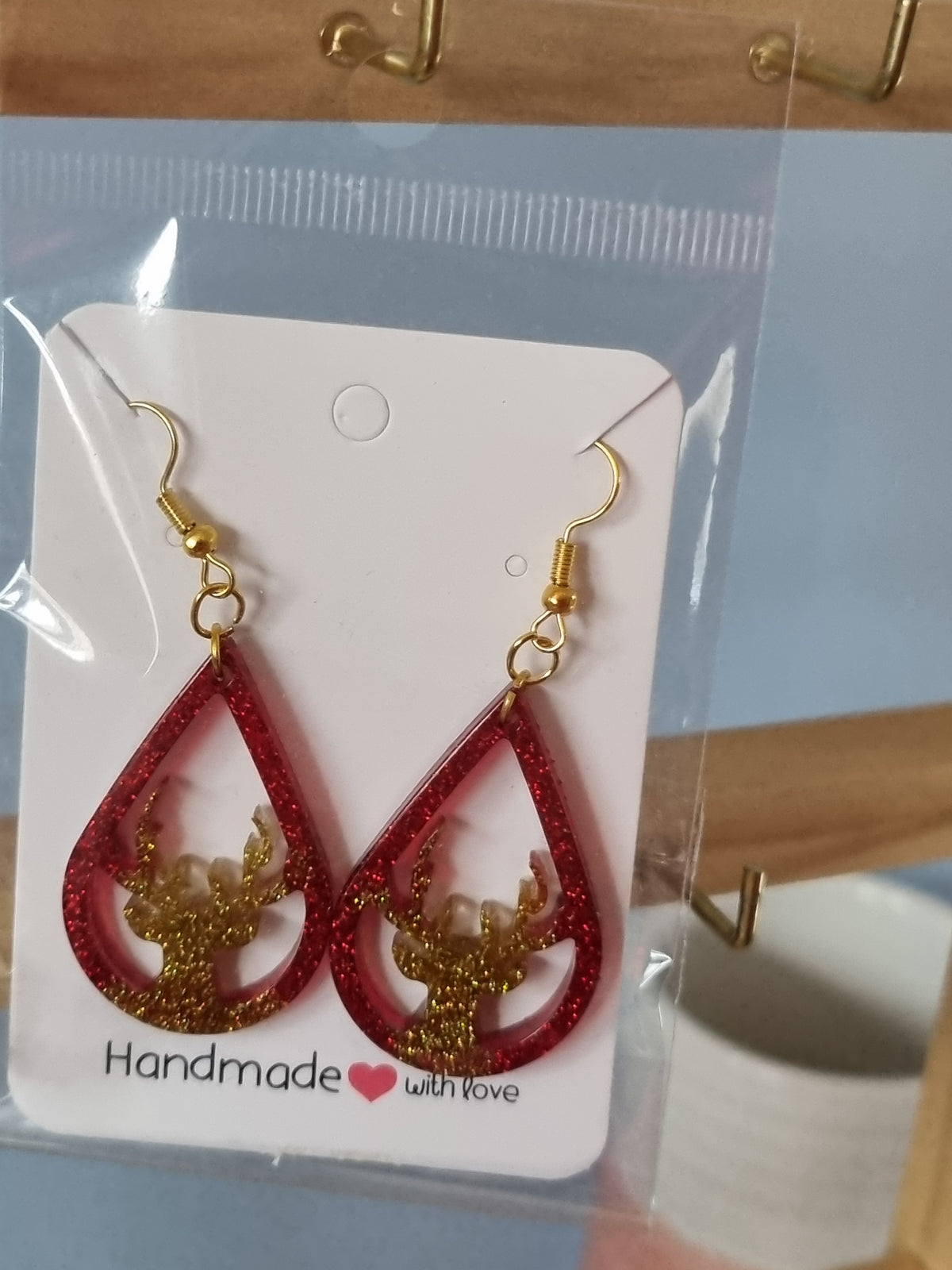 Glitter reindeer earrings