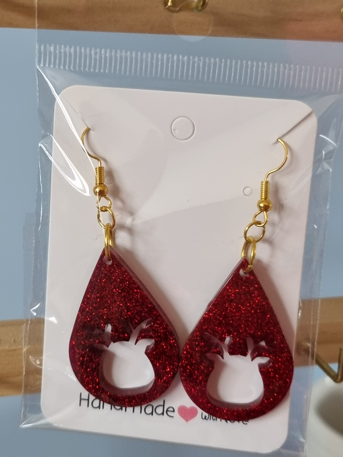 Glitter Reindeer earrings