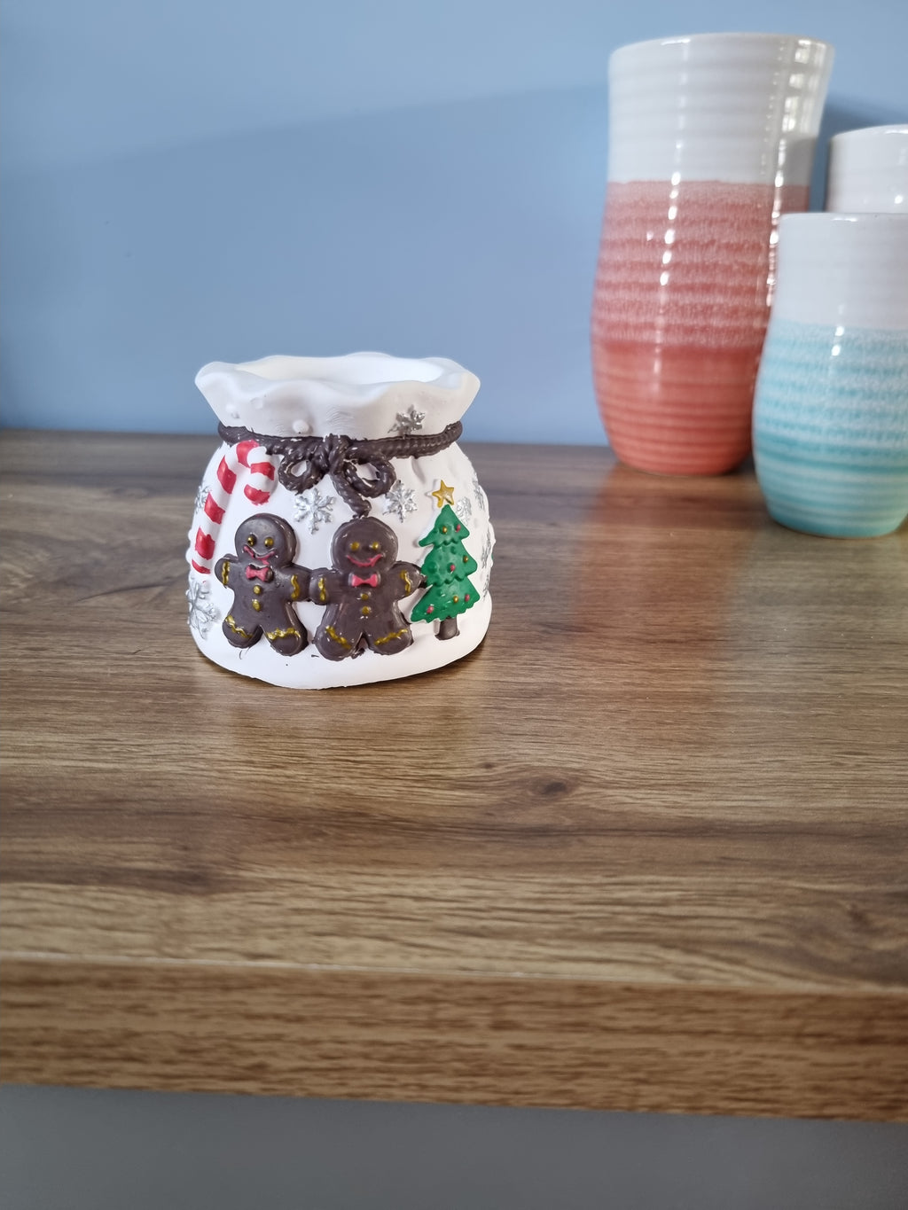 Christmas candle holder/planter.