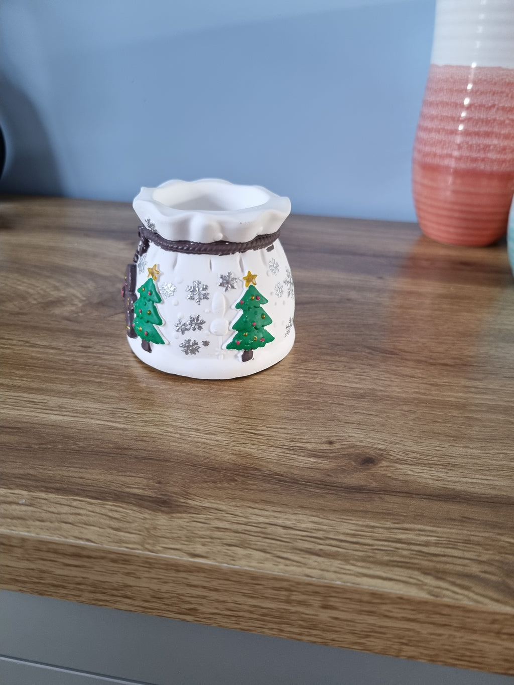 Christmas candle holder/planter.
