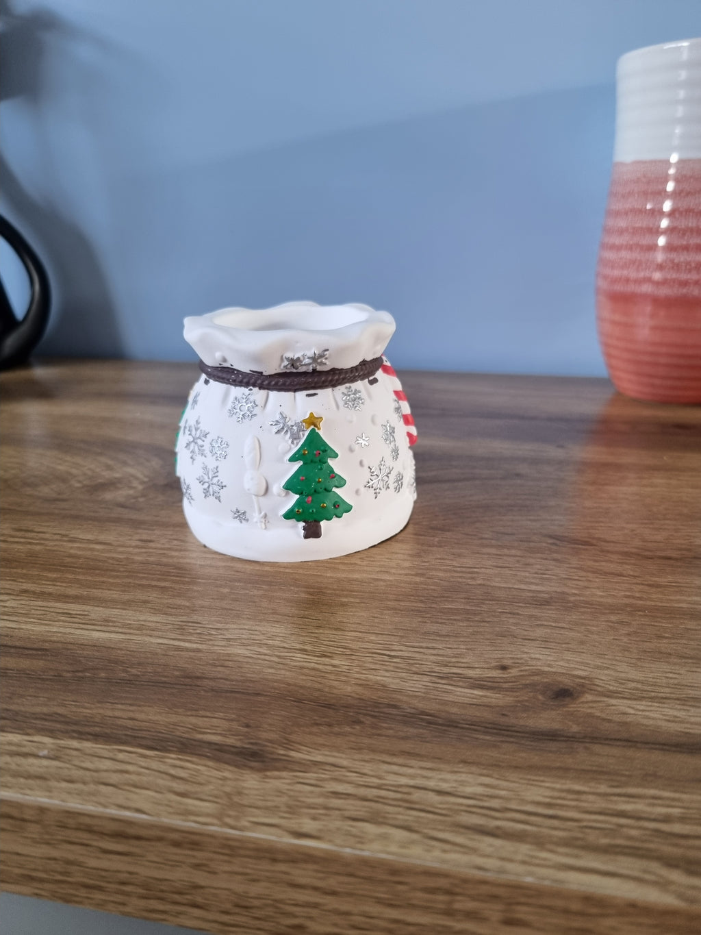 Christmas candle holder/planter.