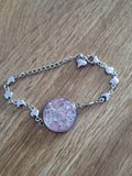 Silver and pink bracelet
