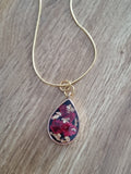 Teardrop flower pendant