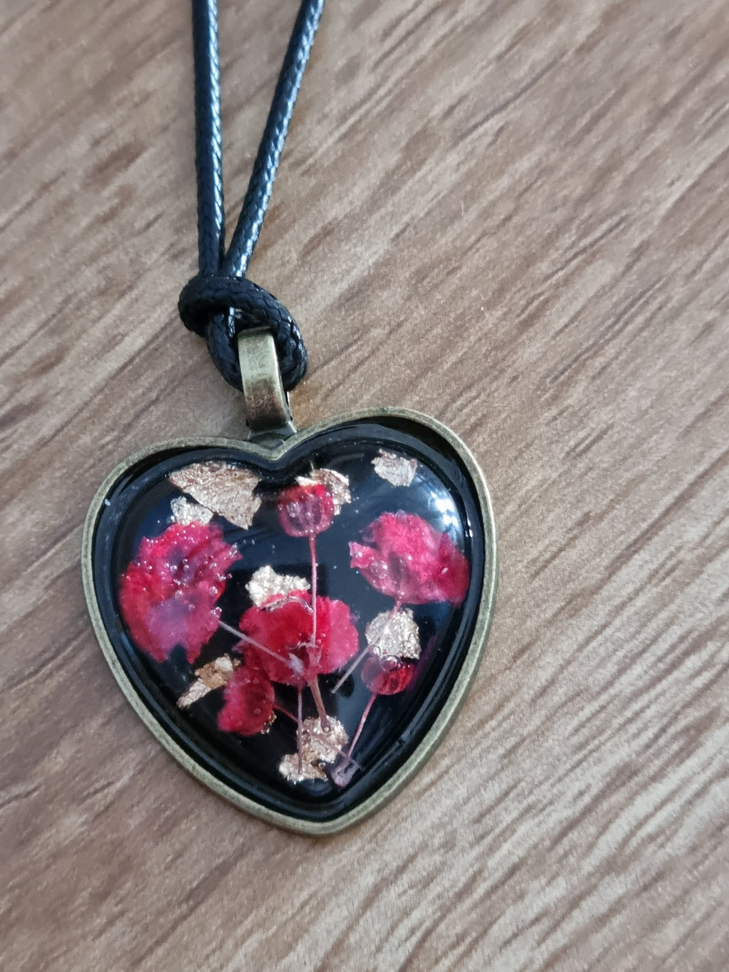 Heart and flowers pendant