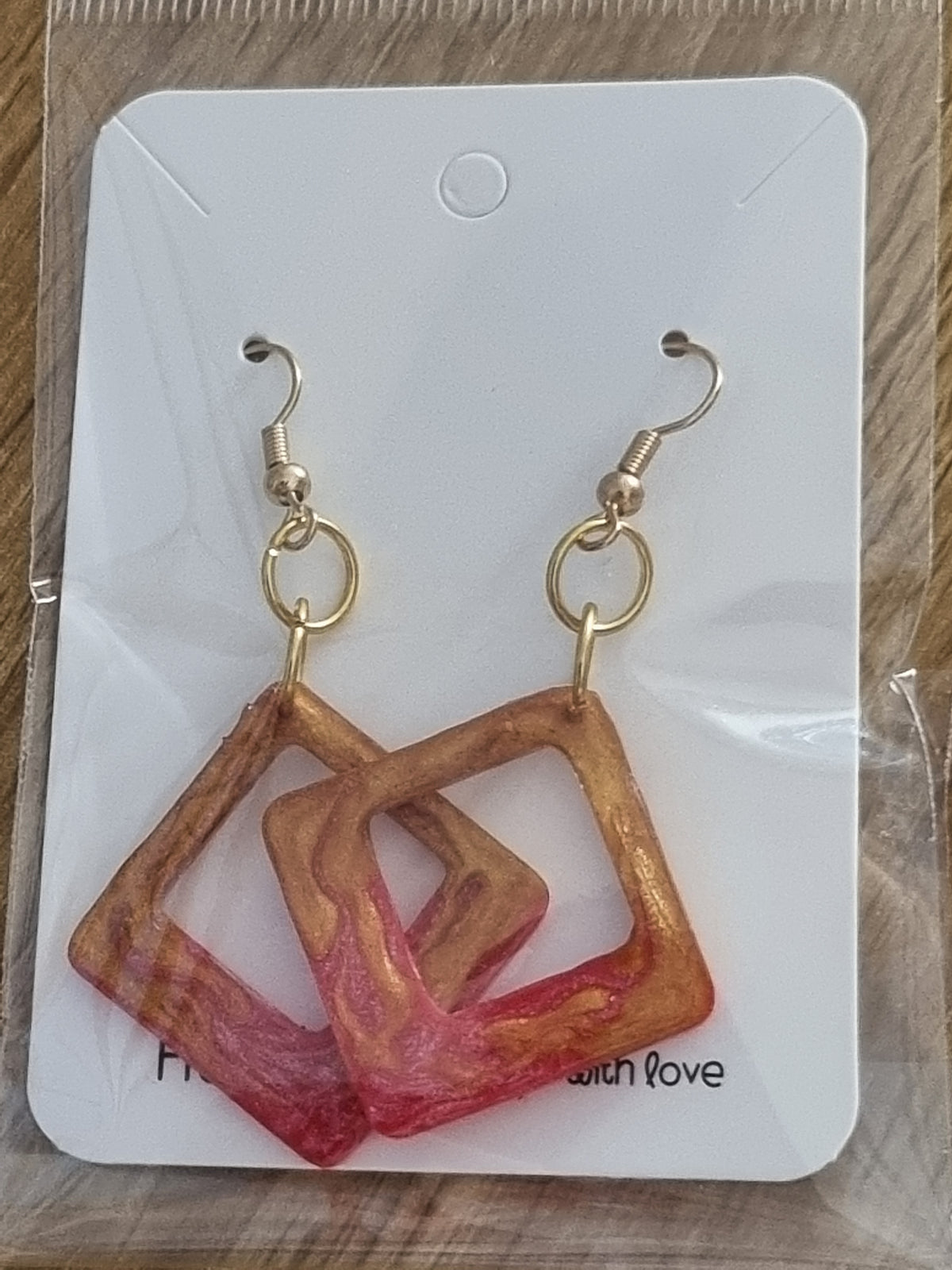 Square 'Fire' earrings