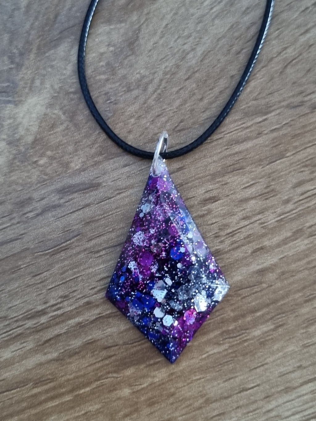 Galaxy themed gem shaped pendant